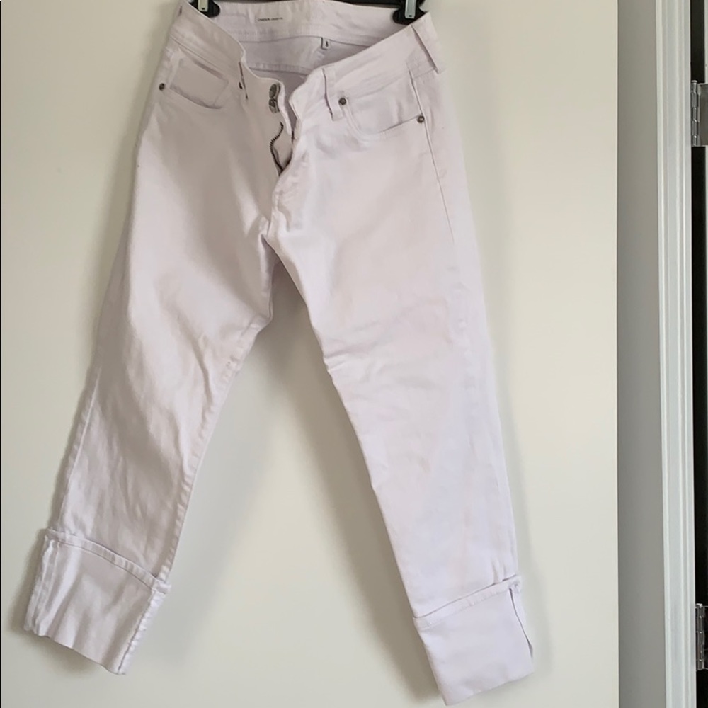 Kut from the Kloth Wide cuff white crop pants